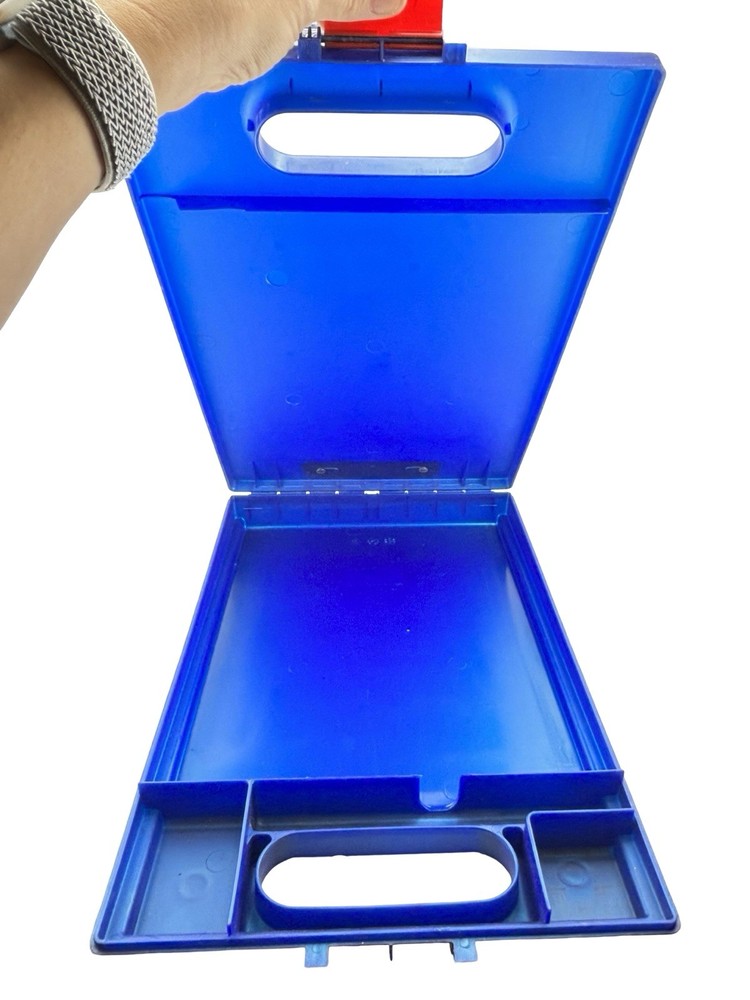 Vintage Dexas Clipcase Storage Clipboard with Handle, Blue