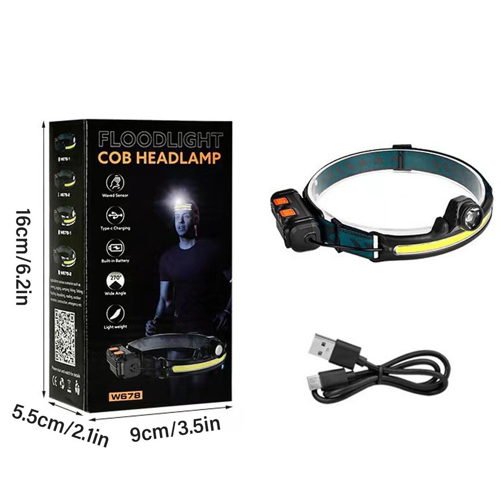 Lumi Light USB Headtoarch Rechargeable Sensor 270 degree Light US