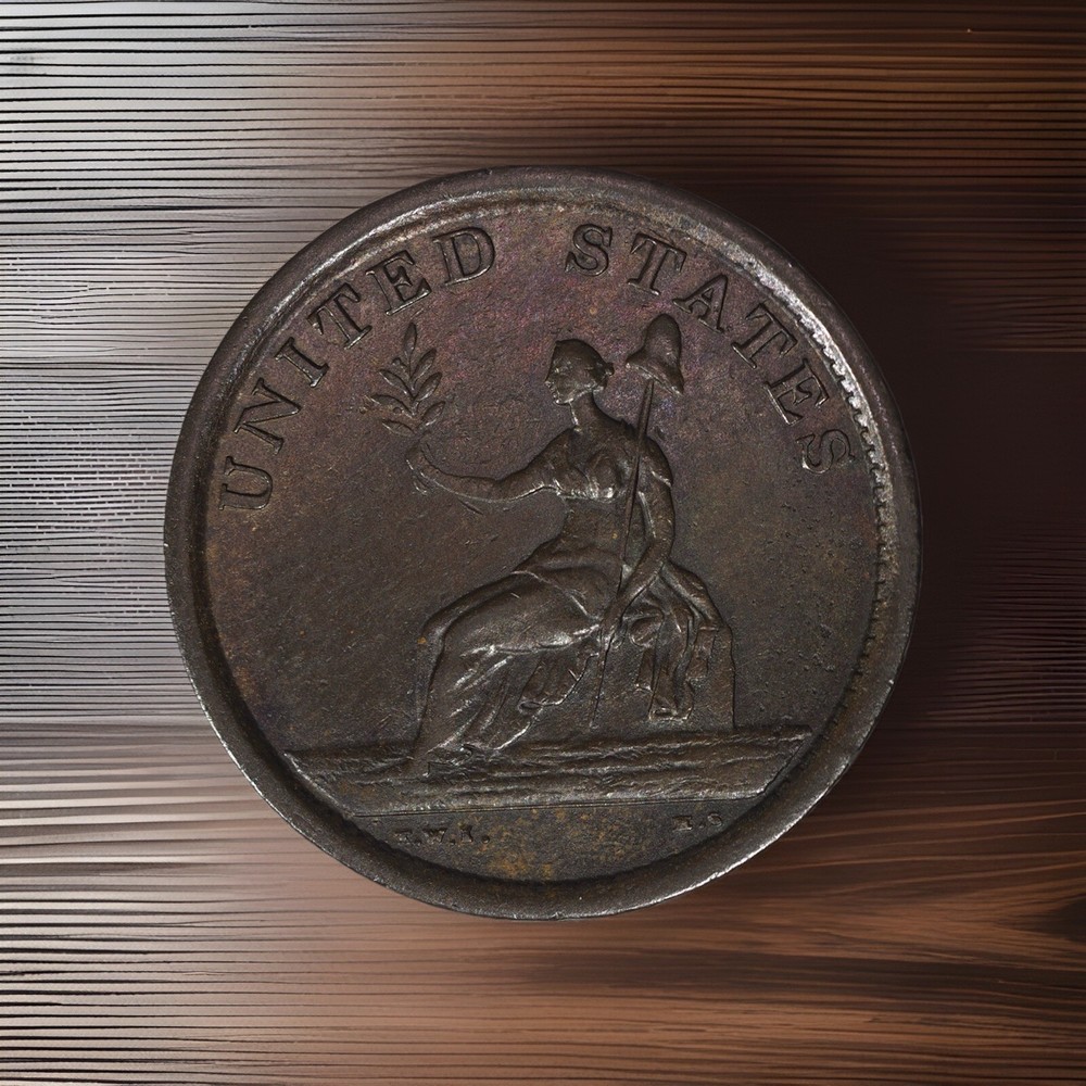 1783 Large Bust Washington & Independence Cent, XF+/AU, Solid Piece