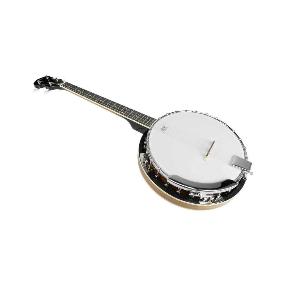 4 String Banjo Solid Back with beginner Kit Remo Head Coated Top Sapele Body ...