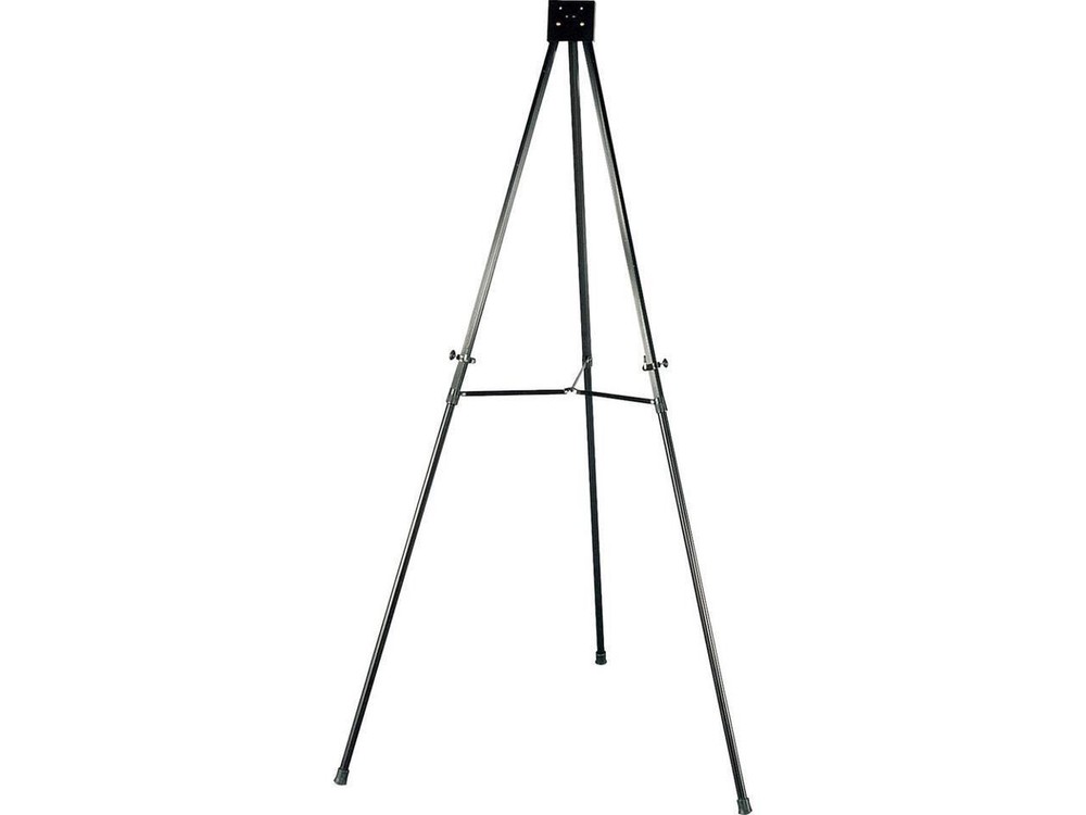 Lorell Telescoping Aluminum Easel Adjust Legs 66" Black 75683