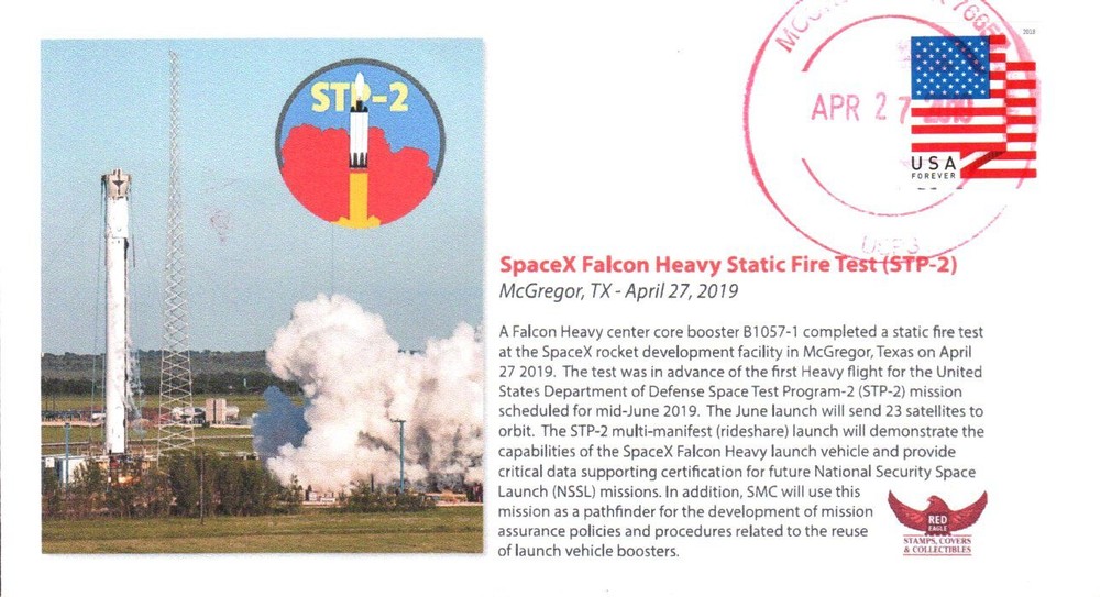 2019 SpaceX Falcon Heavy Static Fire Test DOD STP-2 Mission McGregor TX 27 April