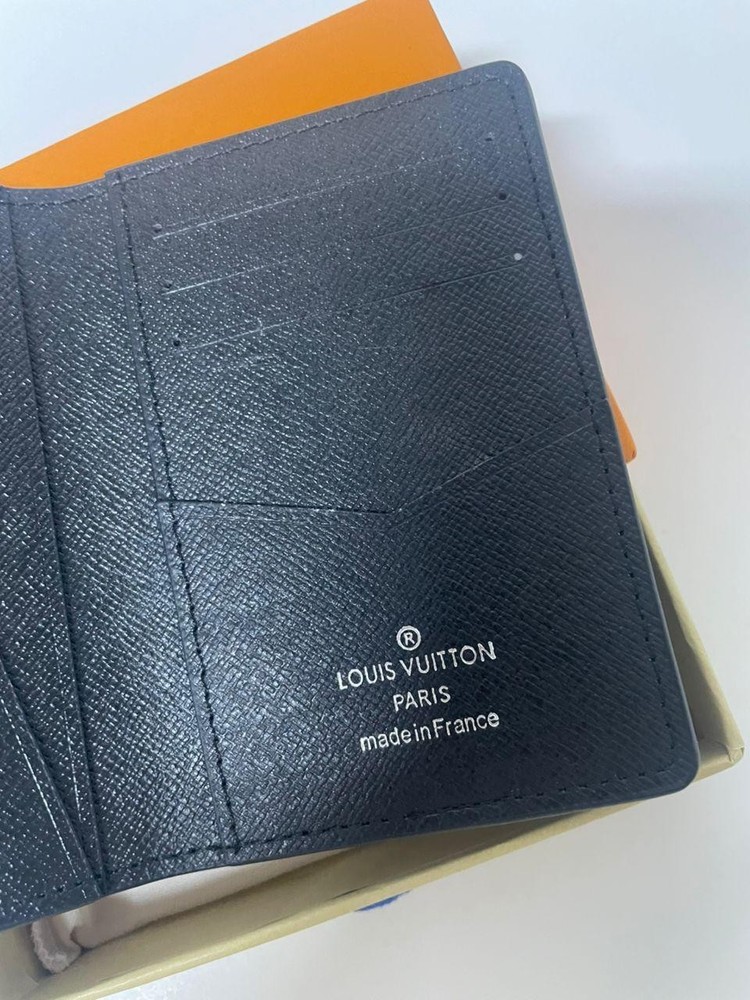 Louis Vuitton Pocket Organizer Monogram Eclipse LV Black Authentic