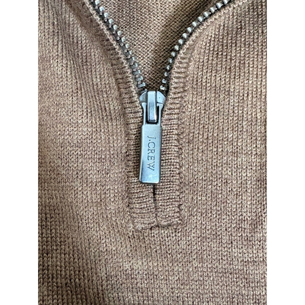 J.Crew Mens Quarter Zip Sweater Brown Mock Neck Pullover Size Medium