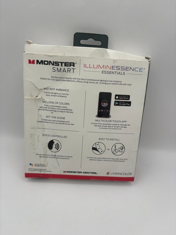 Monster Smart Illuminescence Essentials 6.5 Ft Multicolor LED Light Strip