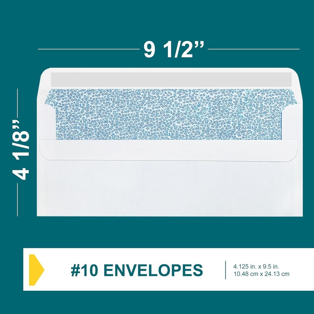 Effortless Secure Mailing - 20 Self-Seal Left Window Envelopes - White Size 10