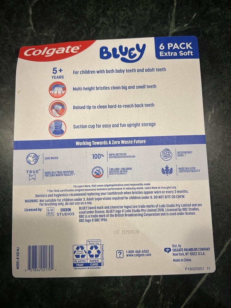 Colgate Bluey Kids Toothbrush, 6 Count
