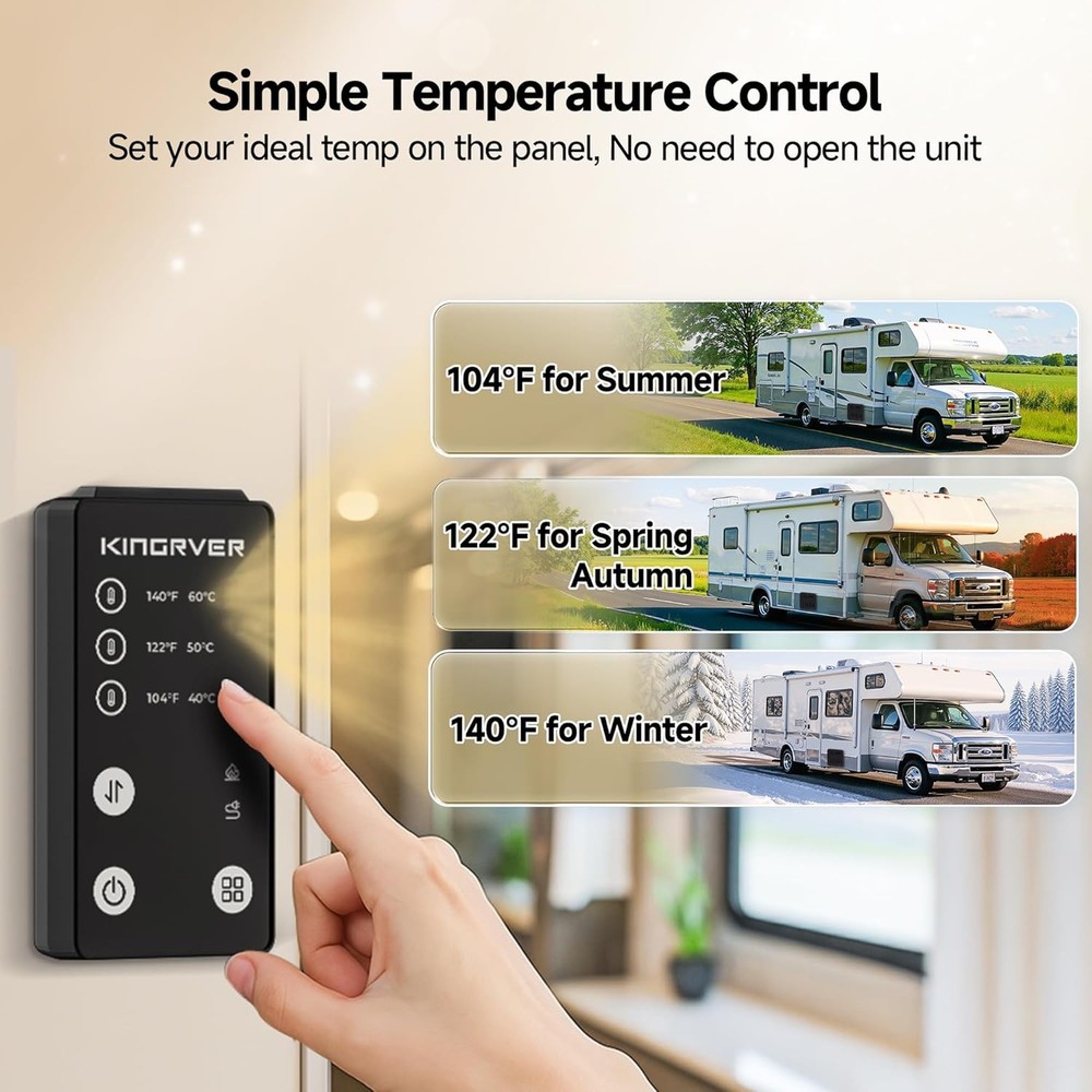 6/10 Gallon RV Camper Hot Water Heater Gas+Electric Bulit-in Titanium Anode Rod