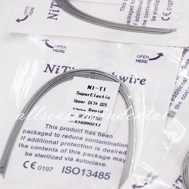 50 Pack Dental Super Elastic Niti Rectangular Arch Wire Ovoid Form Upper/Lower
