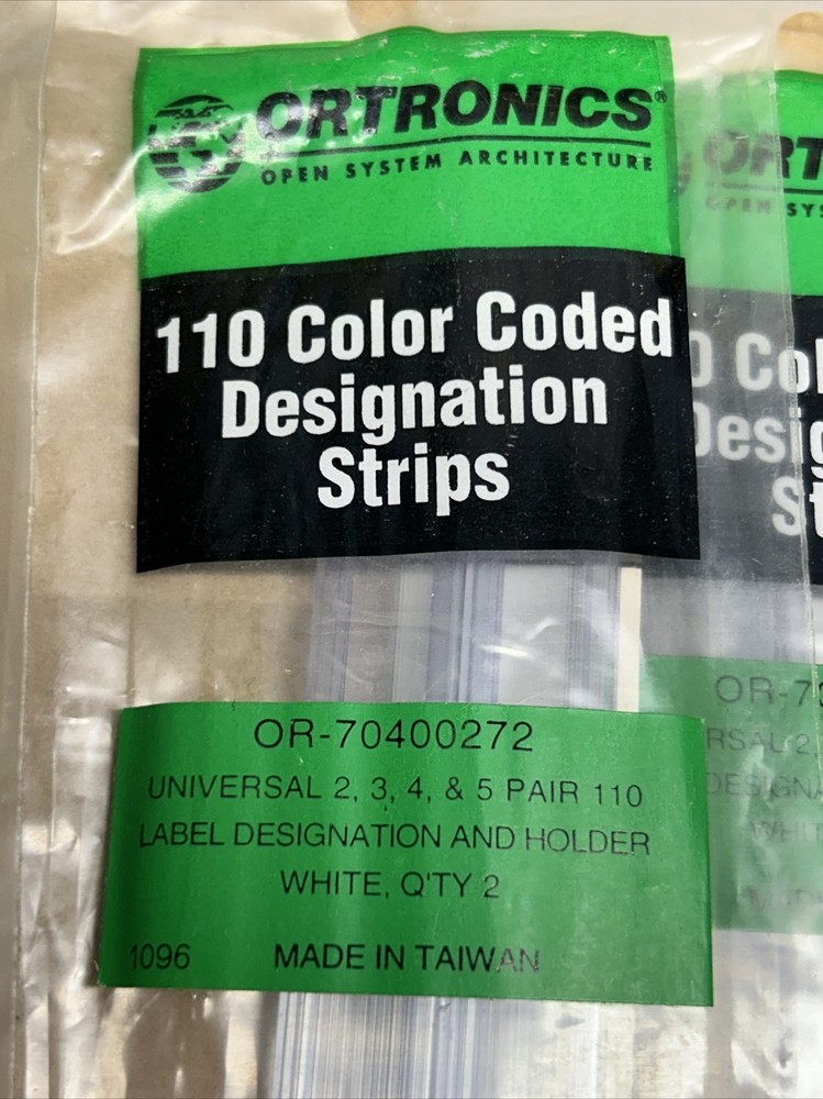 NEW [Qty-20] ORTRONICS OR-70400272 110 Color Coded Designation Strips_FAST SHIP!
