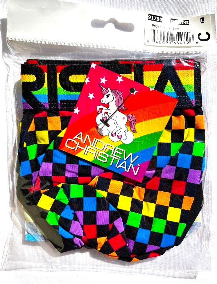 Andrew Christian Pride Checker Brief - 91780 - Small, Medium & Large
