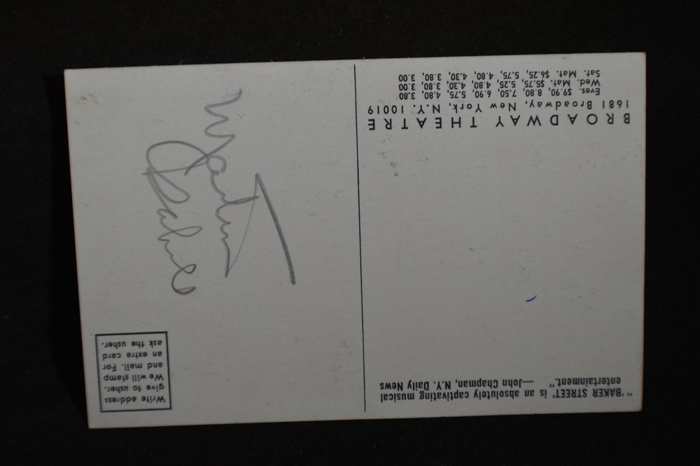 Martin Gabel Autograph on BAKER STREET Postcard