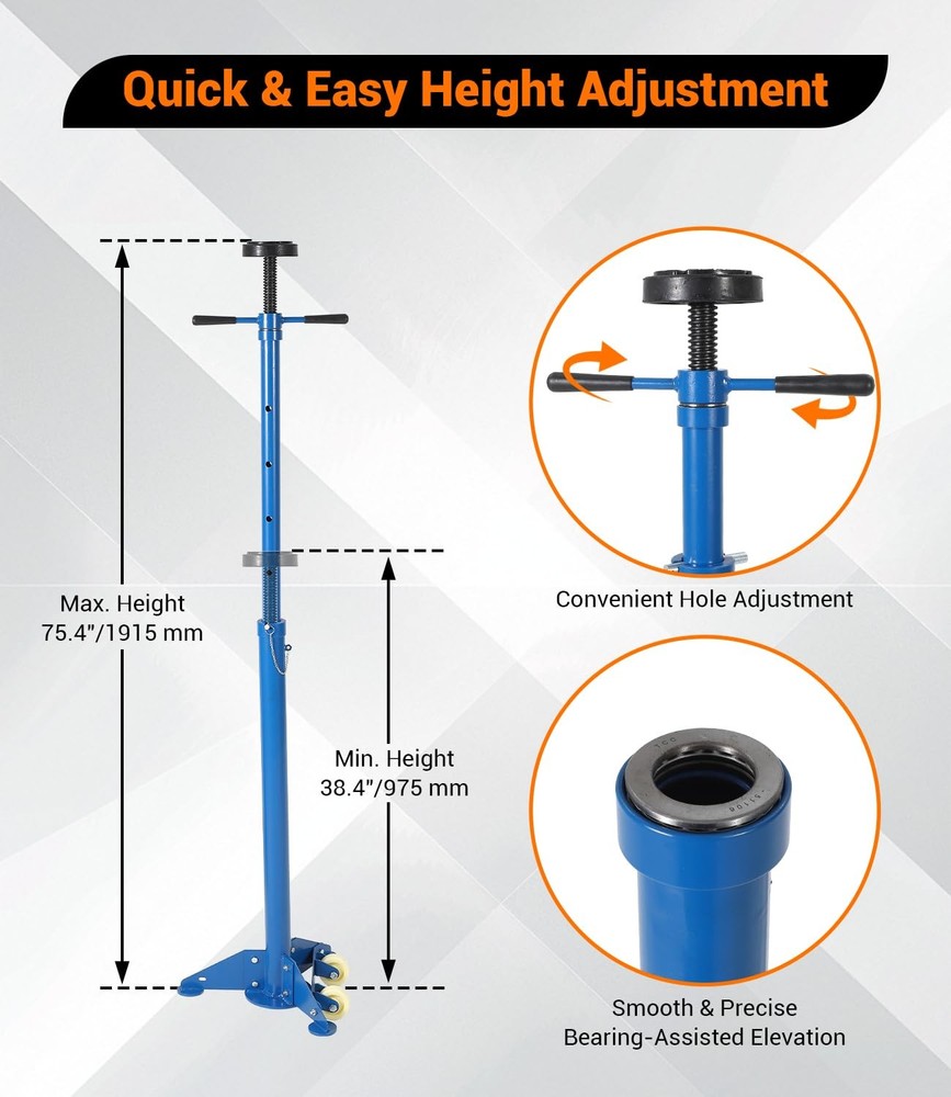 Underhoist Support Stand, 3/4 Ton Jack Stand, 1655Lbs Capacity