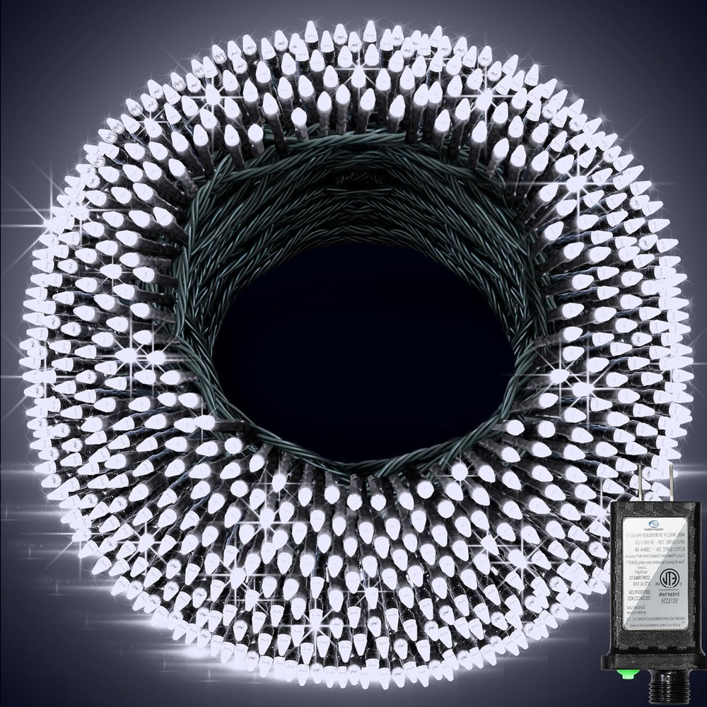 1500 LED 470FT Christmas String Lights, 12 Modes and Timer Memory Dimmable, Plug