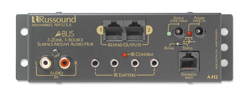 Russound A-H2 Two Zone Single Source Hub for A-BUS Systems