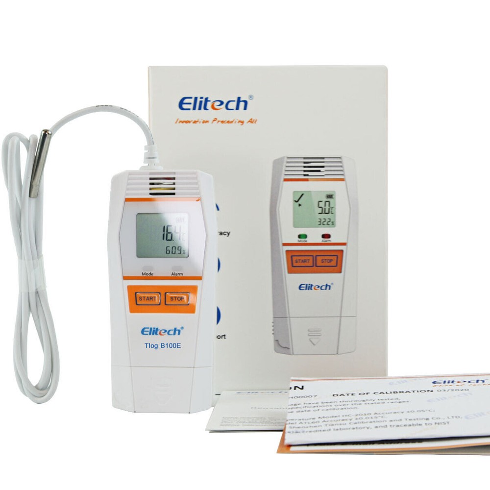 Elitech Tlog B100E Temperature Data Logger Wireless Reusable PDF Report External