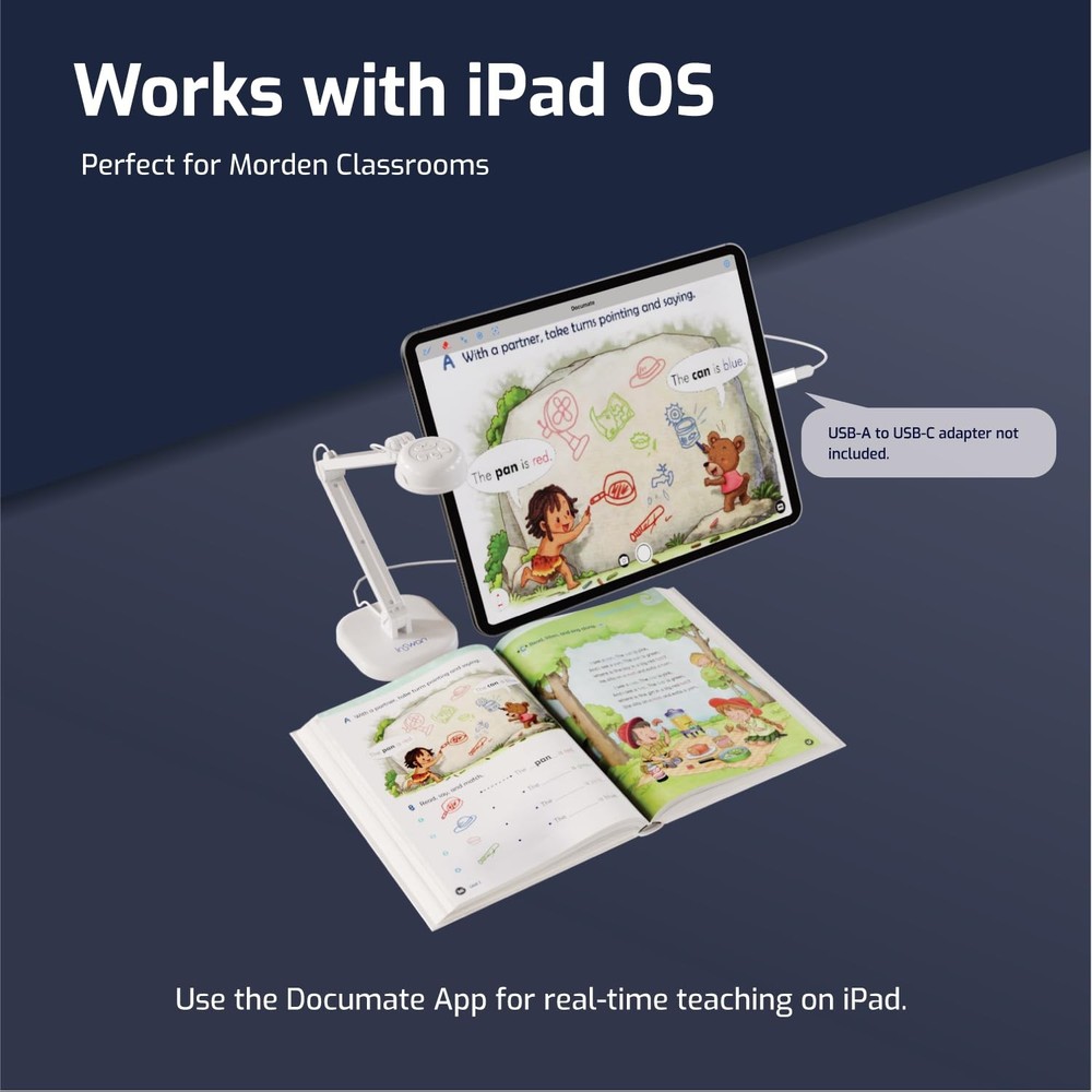 INS-1 Classic USB Document Camera/Webcam – 8MP, Auto Focus, LED, Mic, Perfect...