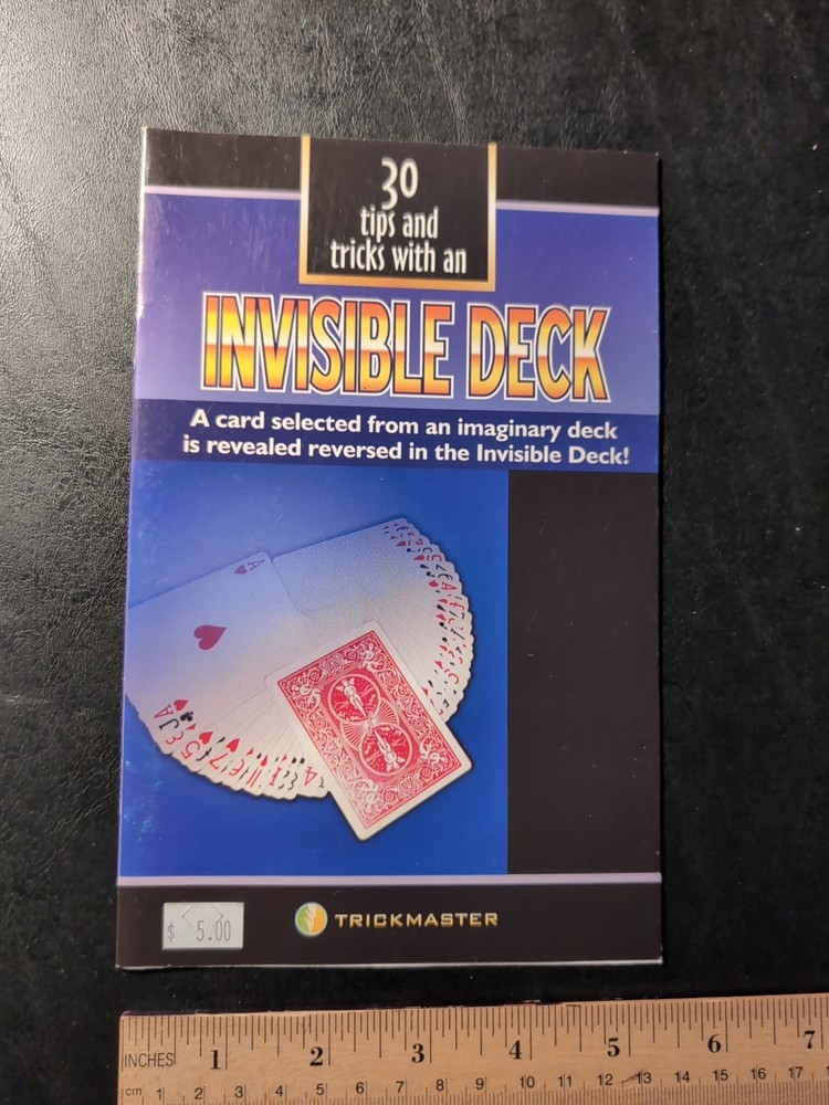 30 Magic Tricks & Tips INVISIBLE DECK Booklet