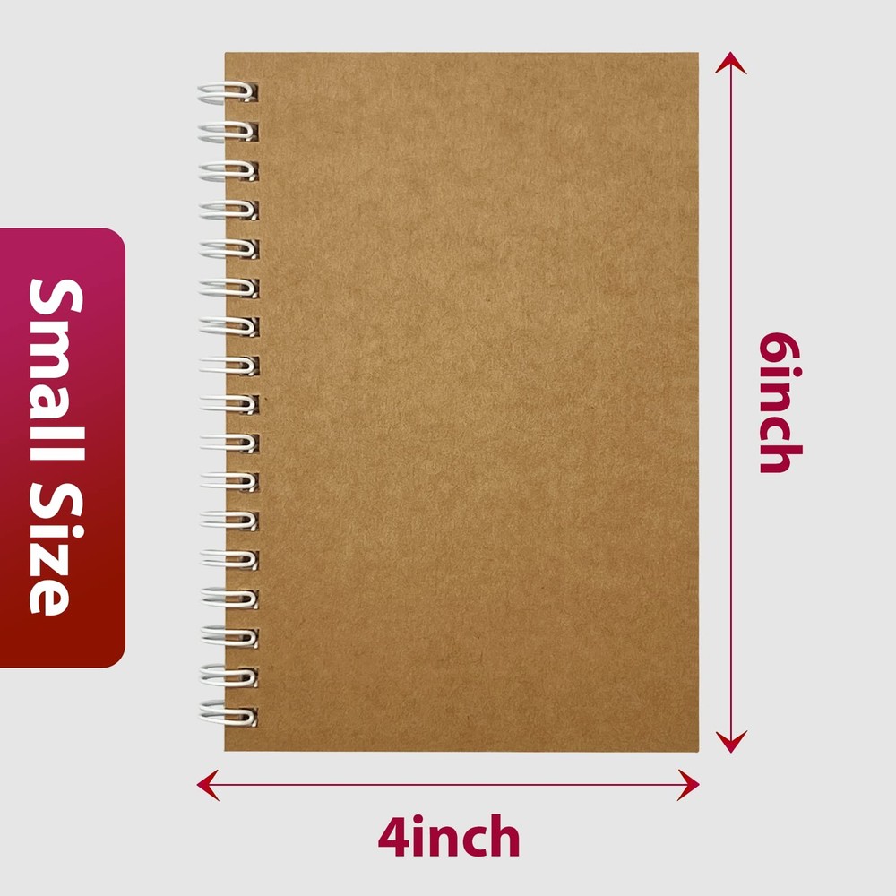 4 Pack 4x6 Inch Spiral Notebook Small Pocket Notebook Memo Notepad