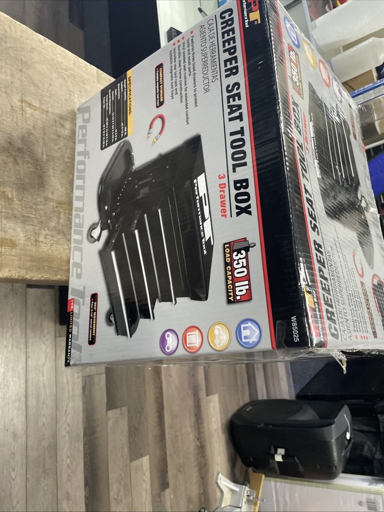 Performance Tool Creeper Seat Tool Box W85025