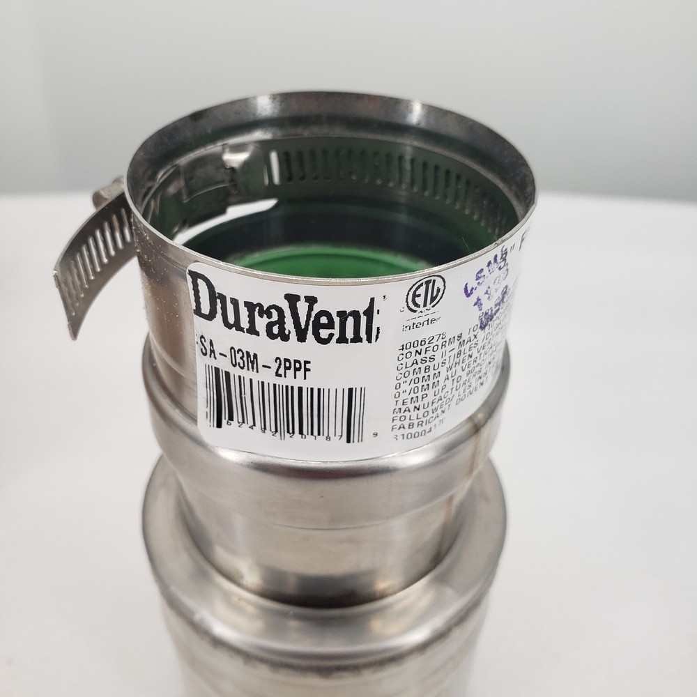 DuraVent PolyPro FSA-03M-2PPF Single Wall Gas Vent 3" FNS - 2" PP