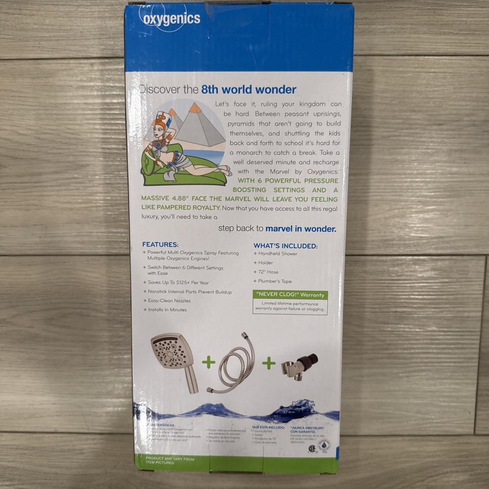 Oxygenics Marvel High Pressure Square Handheld Shower Head