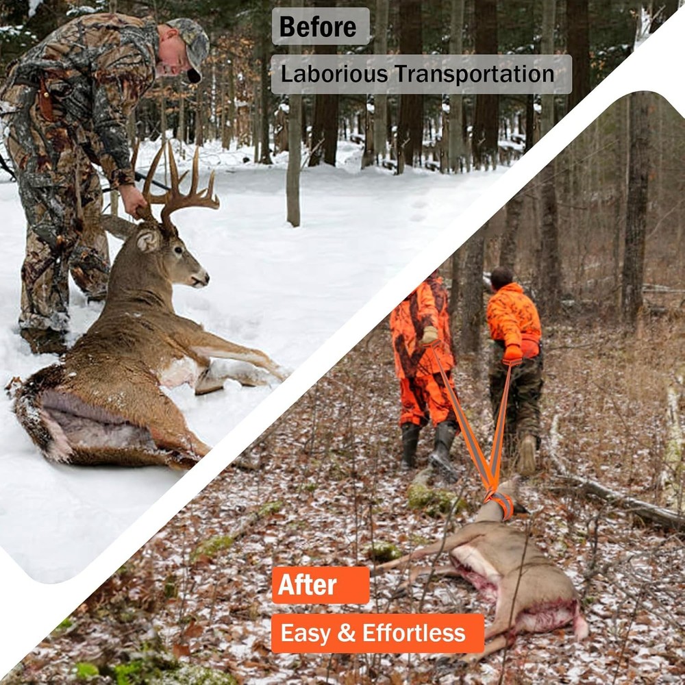Deer Drag Ropes with Harness, 2PCS Durable Hunting Pull Strap 76"...