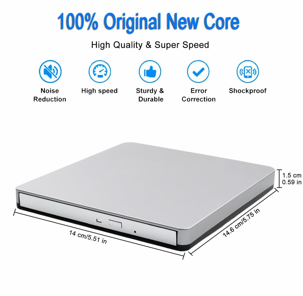 External USB-C SuperDrive DVD CD Drive Portable DVD CD Reader/Burner for Appl...