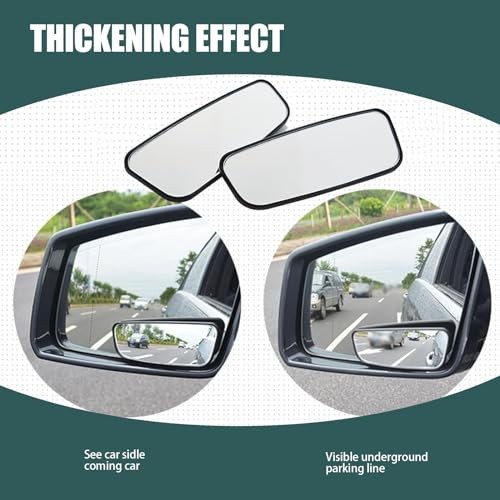 2 PCS Car Rearview Mirror Blind Spot Mirror, 3.7 x 1.4" Curved Rectangular