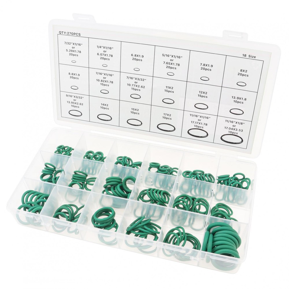 Car A/C Repair Kit O-Ring Set + AC Valve Cores + Removal & Install Tool