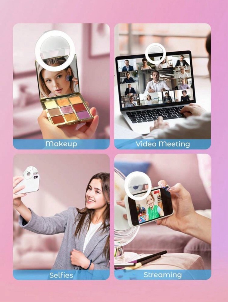 Portable White USB Rechargeable Mini Ring Light