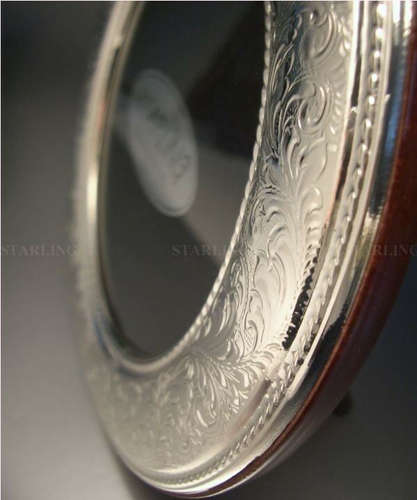 Romantic Photo Frame - Florentine Engraving - Silver Frame Solid 925 Silver (V2)