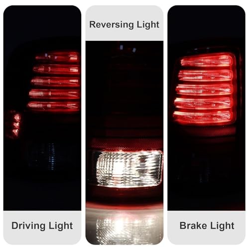 LED Tail Lights Assembly Compatible with 2013-2018 2013-2018 LED Black Border