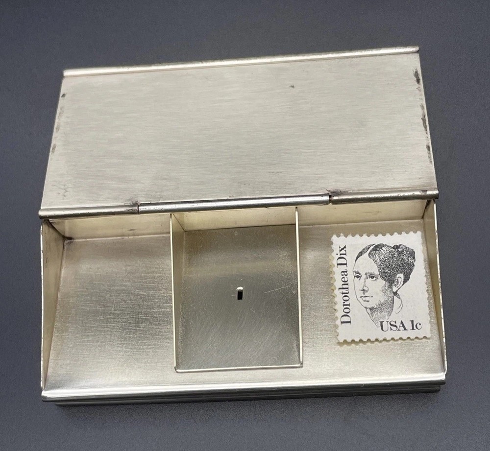 Napier Sterling Silver Triple Compartment Stamp Box No Monogram