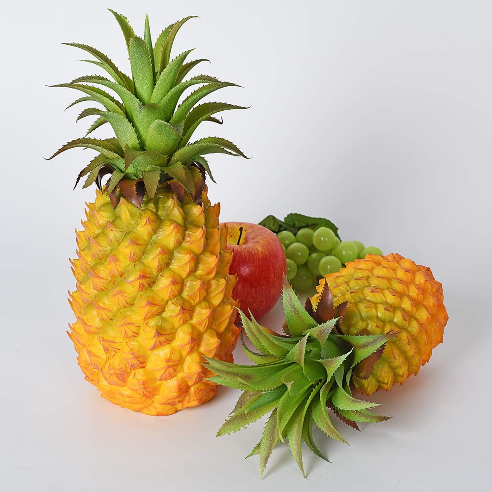 Lvydec Artificial Pineapple, Realistic Fruit 8.2" - 1 Pack, Yellow
