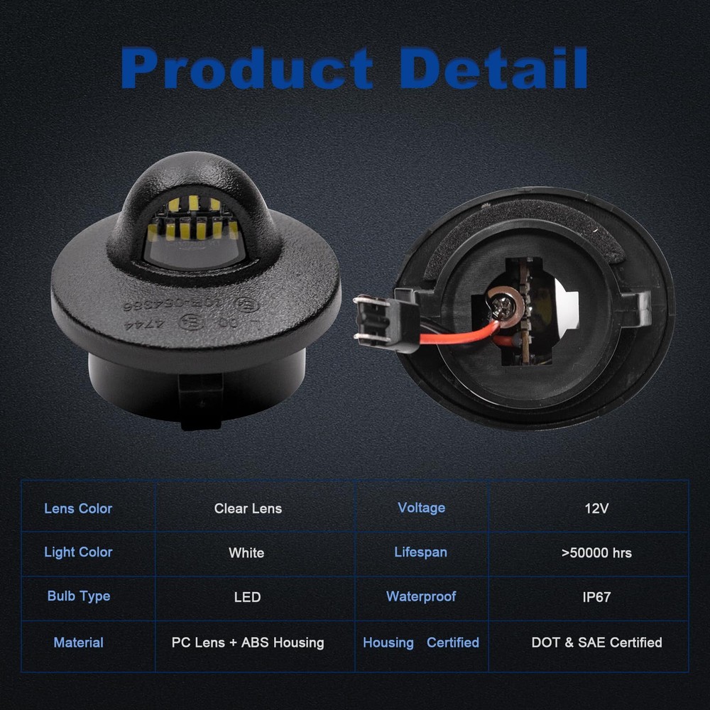 LED 2PCS License Plate tag Lights Replacement for F250 F350 F450 F550 F650 F7...