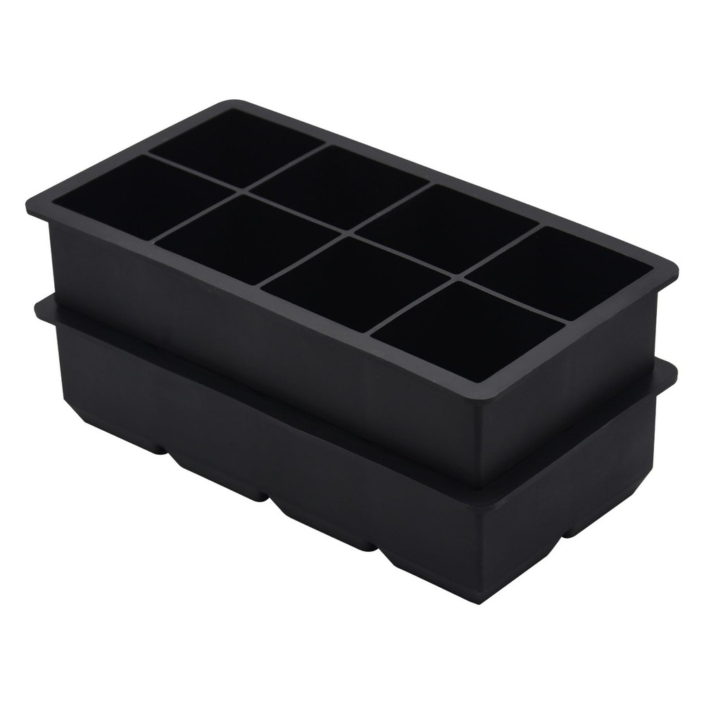 2 Pack Large Ice Cube Tray Silicone Whiskey Ice Molds Easy Release Stackable