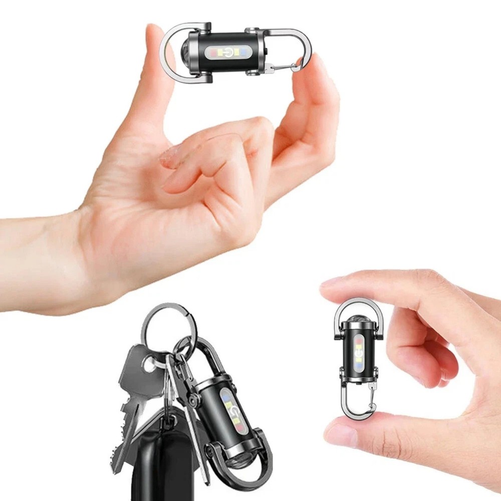Rechargeable Keychain Flashlight Mini, Compact Light for Night Work, Camping