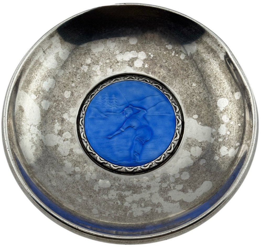 Ottar Hval Norway 830 Silver Enameled Dish