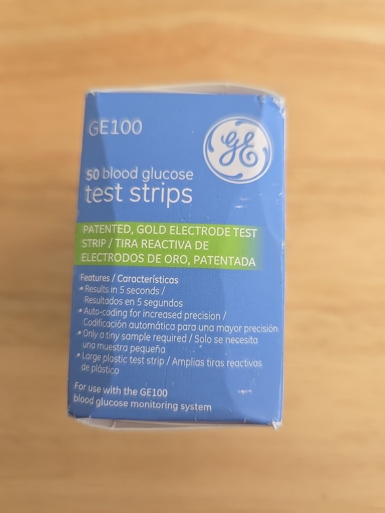 GE GE100 Blood Glucose Test Strips 50 Pieces
