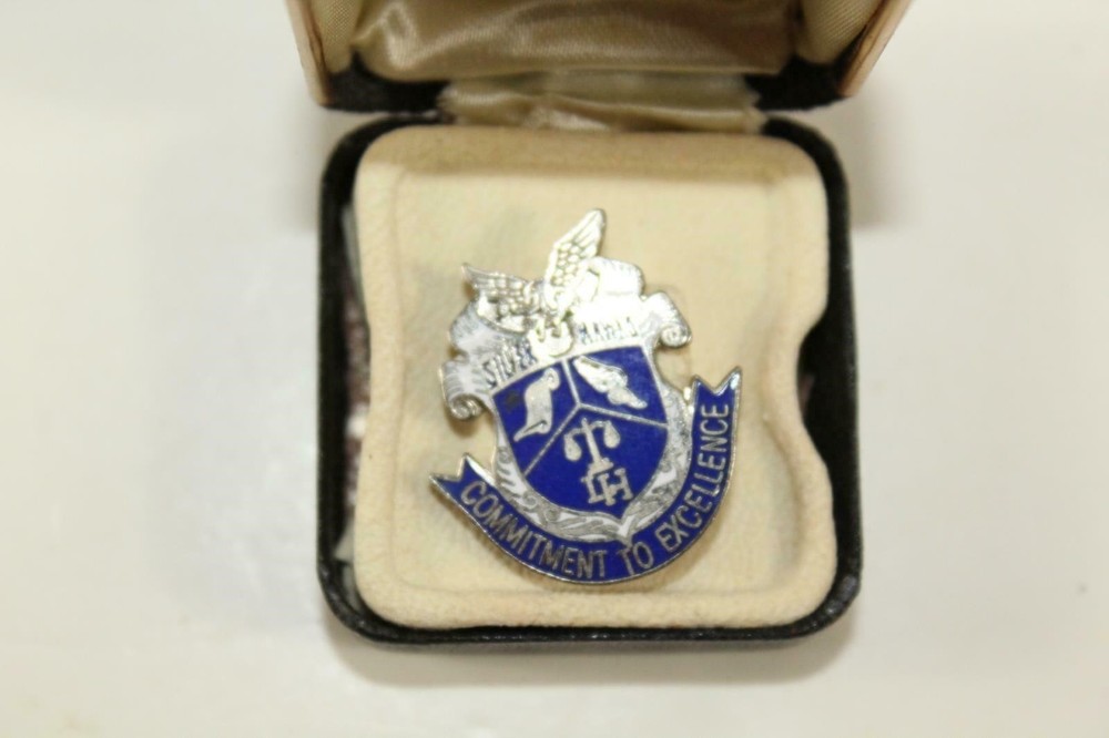 Lapel Hat Pin 1" Silver Hawks Commitment to Excellence Silver-tone and Blue