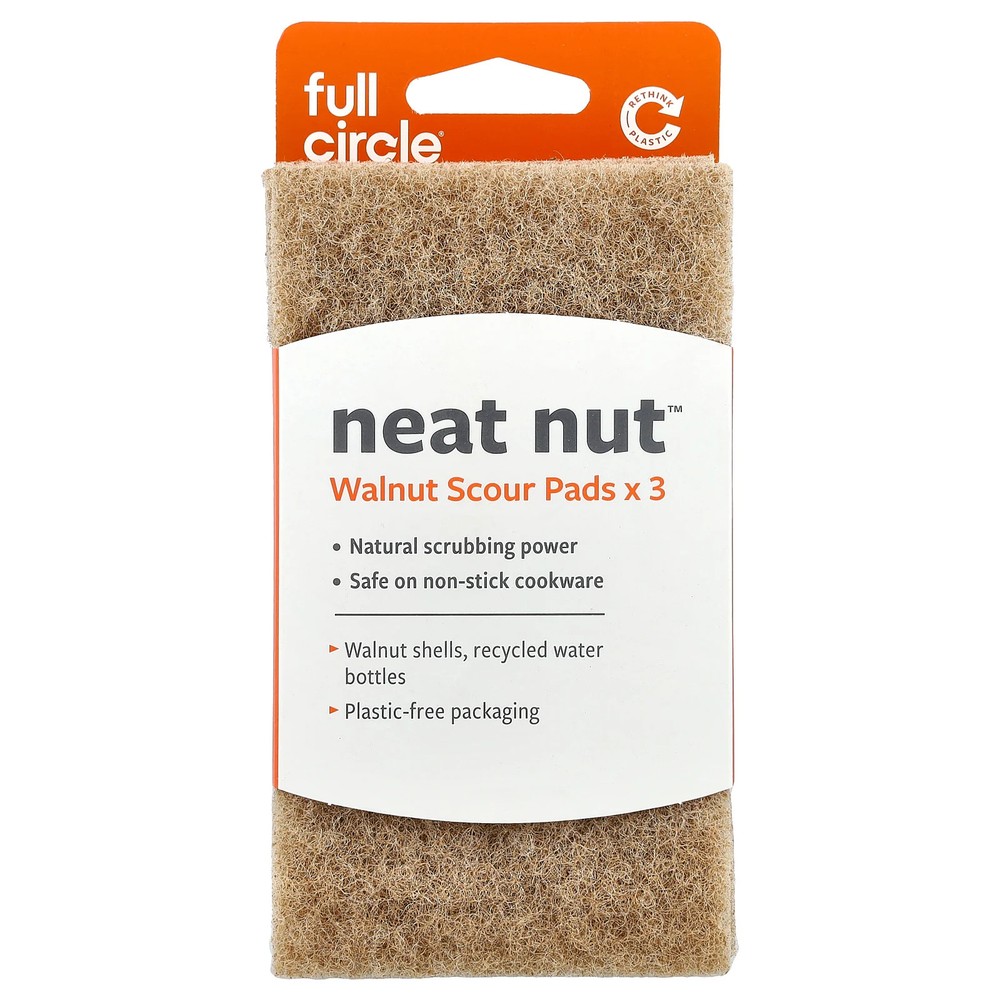 Neat Nut™, Walnut Scour Pads, 3 Pack