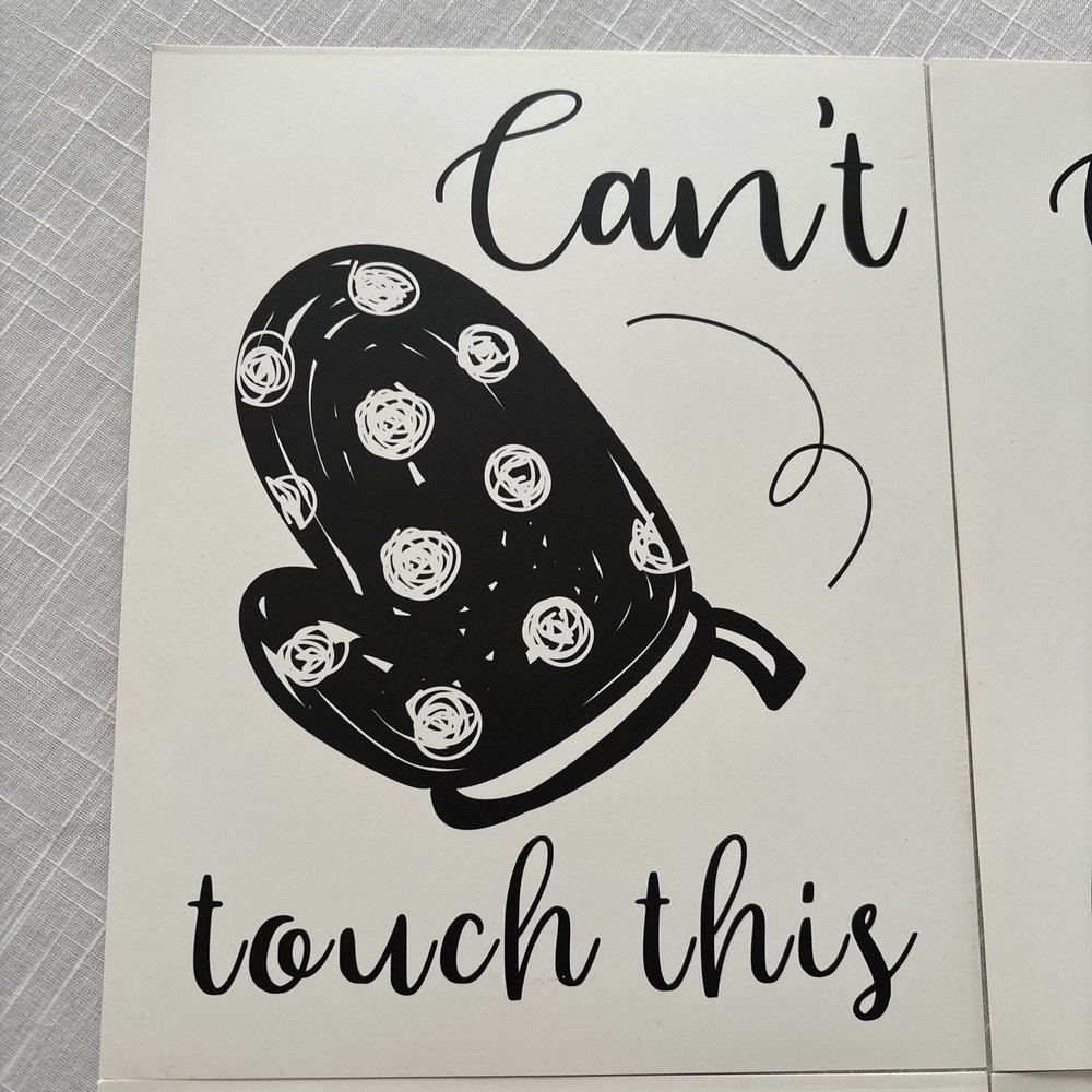 Frameable Kitchen Puns Card Art Unframed 6 pcs "Be Grateful" "Can't Touch This"