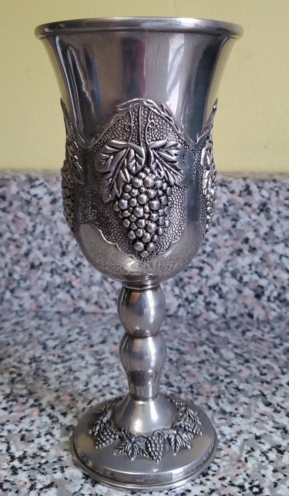 Kiddush Cup Grape Design 6 in Tall