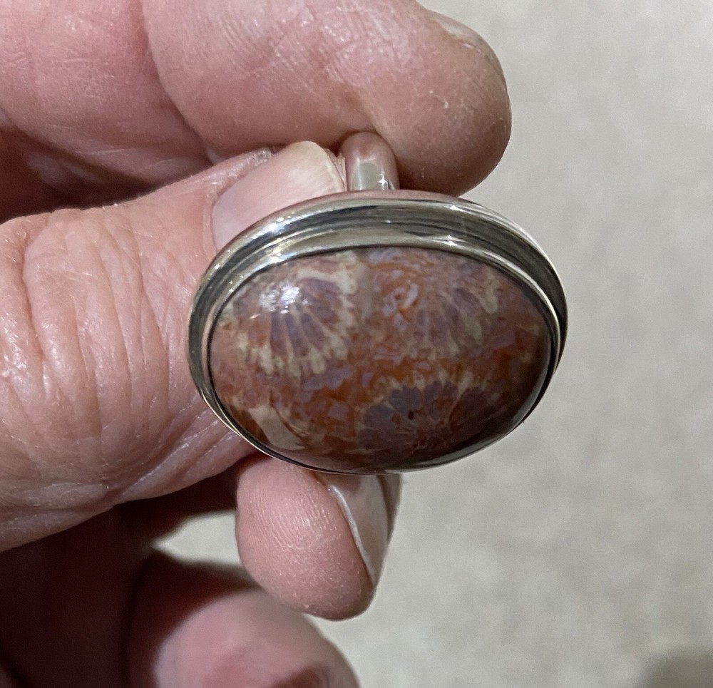 Sterling Fossil Coral Ring