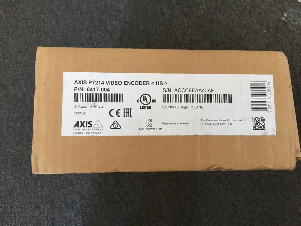 Axis P7214 Video Encoder POE H.264 /MJPEG 0417-001-01 new open box