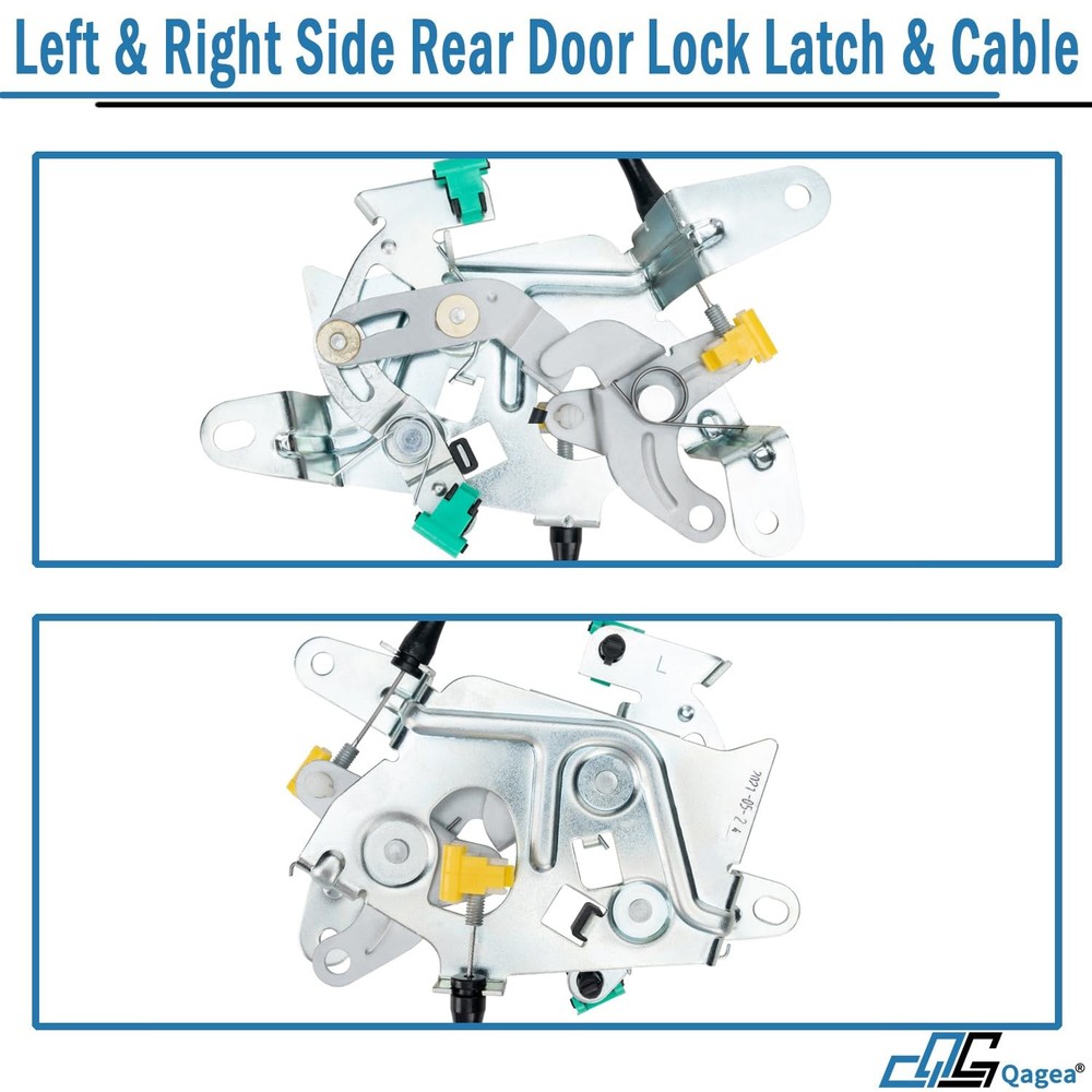 Rear Door Lock Latch & Cable - Left Driver & Right Passenger Side - Replacement