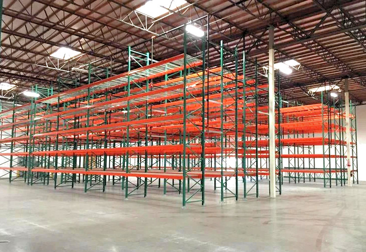 Complete Teardrop Pallet Racking System Uprights Beams Wire Decking Lot