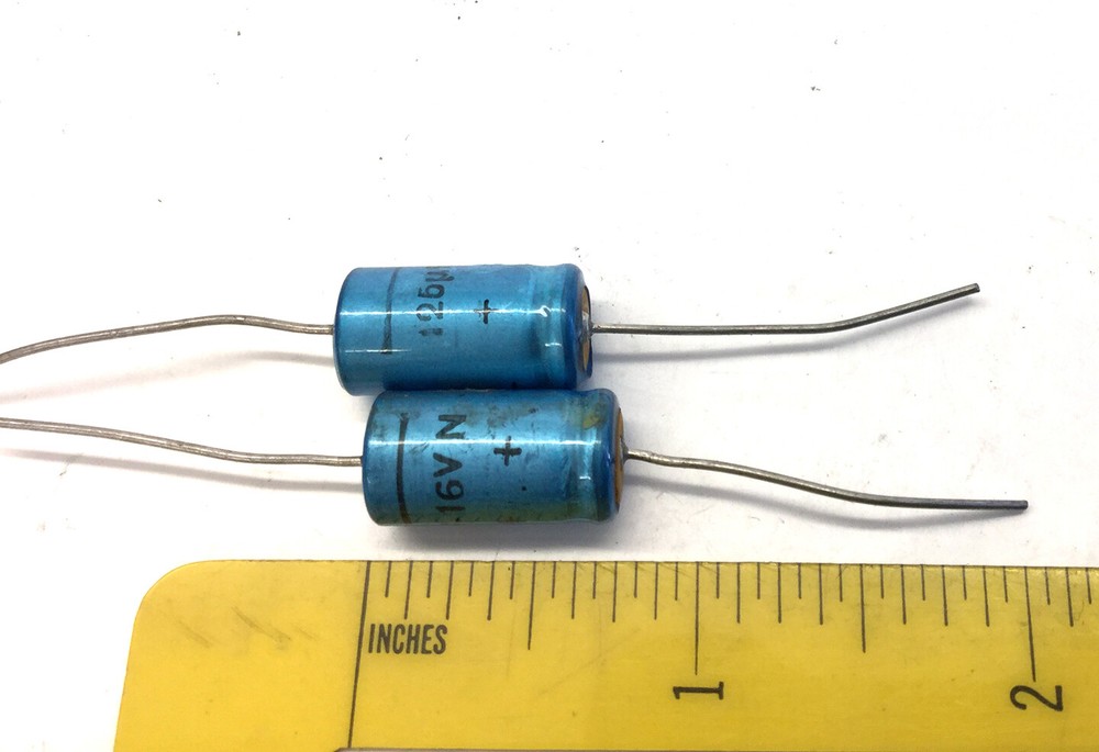 10 NOS Electrolytic Capacitors .125 MFD @ 16 VDC