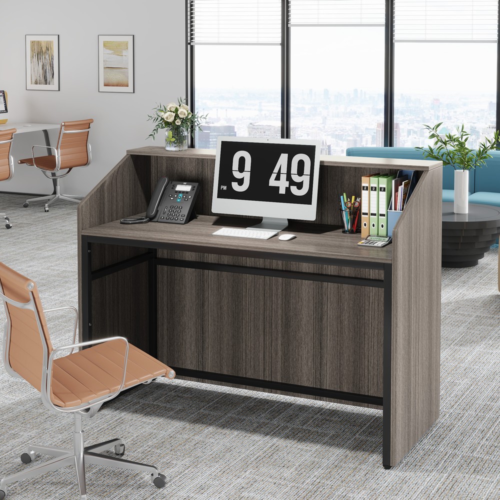Tribesigns Reception Desk with Counter, Modern Front Desk Reception Room Table